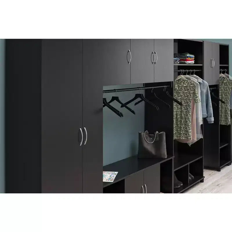 Meuble haut de rangement mural RealRooms Basin à 2 portes avec tringle