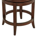 Tabouret de bar 55 Downing Street en noyer, brun, 61 cm de haut, style ferme rustique, coussin en lin beige avec dossier et repose-pieds pour comptoir de cuisine, îlot de cuisine, maison.
