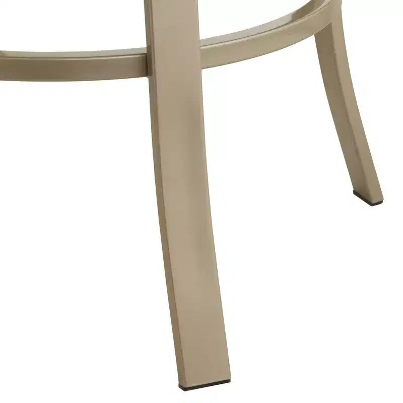 Tabouret de bar pivotant en métal 55 Downing Street, or champagne, hauteur 29 pouces, avec coussin noir de style Mid-Century Modern, dossier et repose-pieds pour comptoir de cuisine ou îlot