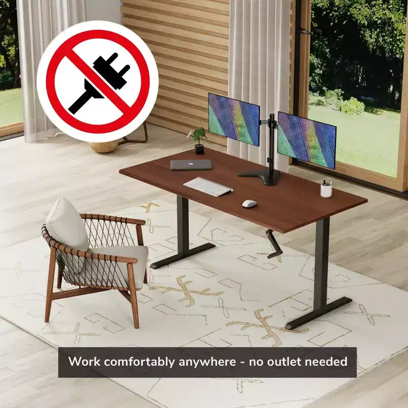 Support pour bureau assis-debout Mount-It! avec manivelle et plateau extra-large