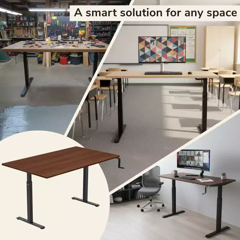 Support pour bureau assis-debout Mount-It! avec manivelle et plateau extra-large