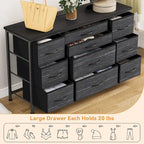 Commode de chambre avec 10 grands tiroirs pour téléviseur de 55 pouces – 55 pouces