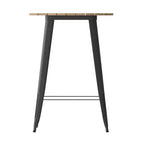 Table de bar Emma et Oliver, 30" ronde, plateau en polyrésine tout temps avec base en acier, utilisation intérieure/extérieure
