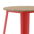 Table de bar Emma et Oliver, 30" ronde, plateau en polyrésine tout temps avec base en acier, utilisation intérieure/extérieure