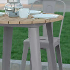 Table de bar Emma et Oliver, 30" ronde, plateau en polyrésine tout temps avec base en acier, utilisation intérieure/extérieure