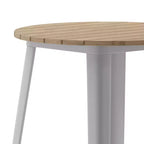 Table de bar Emma et Oliver, 30" ronde, plateau en polyrésine tout temps avec base en acier, utilisation intérieure/extérieure