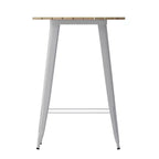 Table de bar Emma et Oliver, 30" ronde, plateau en polyrésine tout temps avec base en acier, utilisation intérieure/extérieure