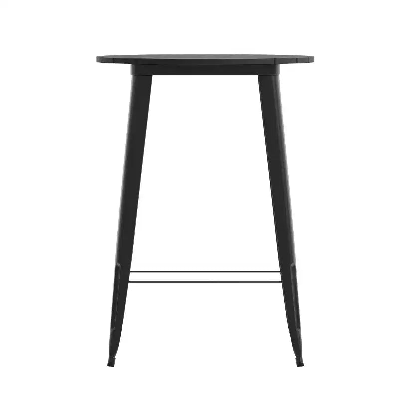 Table de bar Emma et Oliver, 30" ronde, plateau en polyrésine tout temps avec base en acier, utilisation intérieure/extérieure