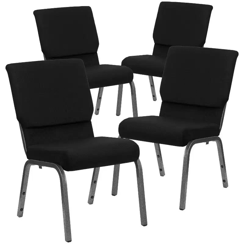 Lot de 4 chaises d'église empilables Emma et Oliver de 47 cm de large