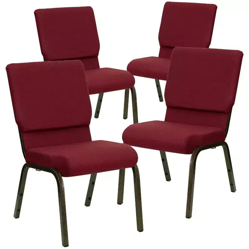 Lot de 4 chaises d'église empilables Emma et Oliver de 47 cm de large