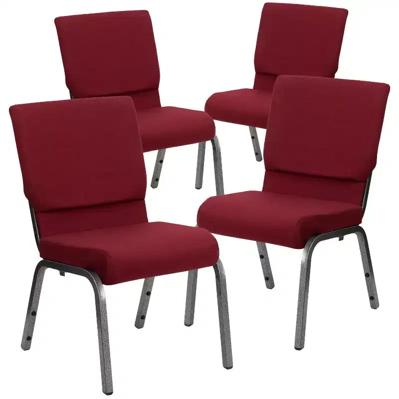 Lot de 4 chaises d'église empilables Emma et Oliver de 47 cm de large