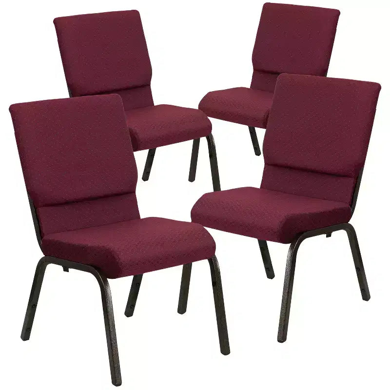 Lot de 4 chaises d'église empilables Emma et Oliver de 47 cm de large