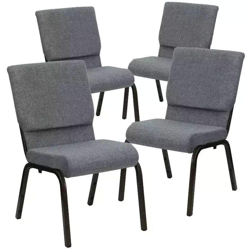 Lot de 4 chaises d'église empilables Emma et Oliver de 47 cm de large