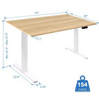 Mount-It! Bureau électrique assis-debout avec plateau - Blanc / Érable