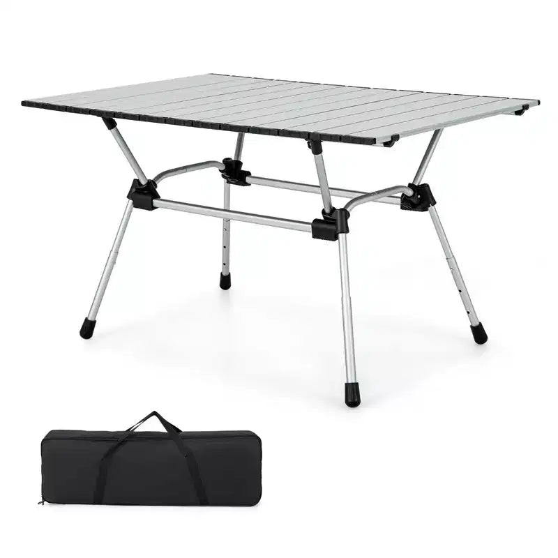 Table de camping robuste en aluminium Costway, table de pique-nique pliante d'extérieur avec sac de transport