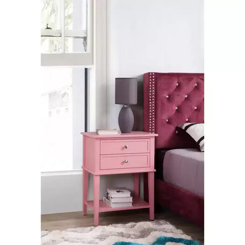 Table de chevet à 2 tiroirs Newton de Passion Furniture (71,1 cm H x 55,9 cm L x 40,6 cm P)