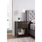 Table de chevet à 2 tiroirs Newton de Passion Furniture (71,1 cm H x 55,9 cm L x 40,6 cm P)