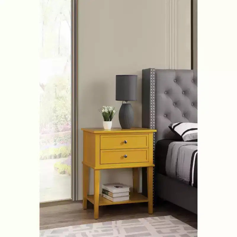 Table de chevet à 2 tiroirs Newton de Passion Furniture (71,1 cm H x 55,9 cm L x 40,6 cm P)