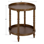 Table d'appoint ronde en bois Bellport de Kate and Laurel avec étagère