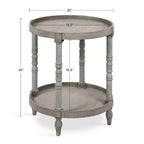 Table d'appoint ronde en bois Bellport de Kate and Laurel avec étagère