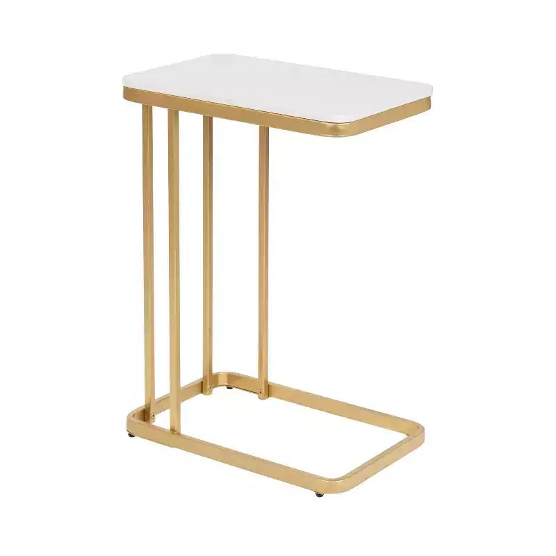 Table d'appoint C en marbre cultivé et métal Kate and Laurel Credele