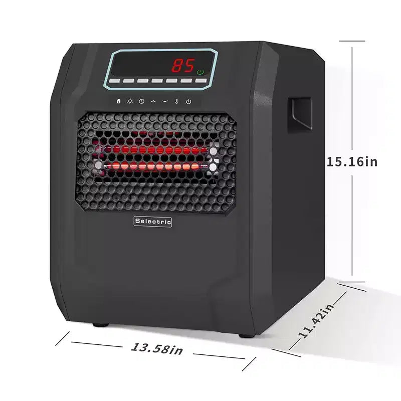 Chauffage d'appoint électrique portable VOLTORB avec télécommande et mode ventilateur seul, noir