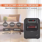 Chauffage d'appoint électrique portable VOLTORB avec télécommande et mode ventilateur seul, noir