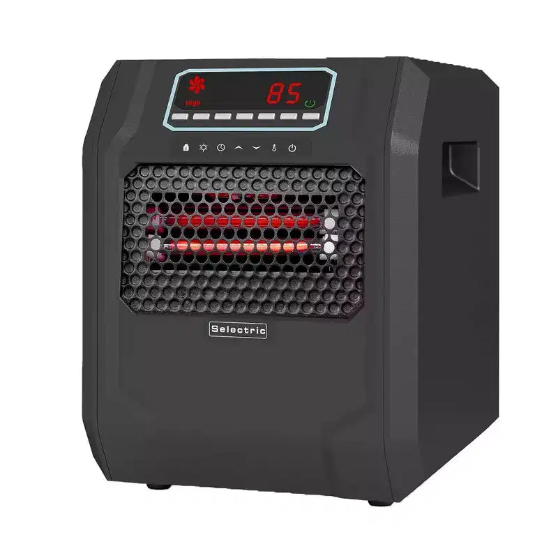 Chauffage d'appoint électrique rayonnant filaire portatif VOLTORB avec 3 réglages de chaleur, noir