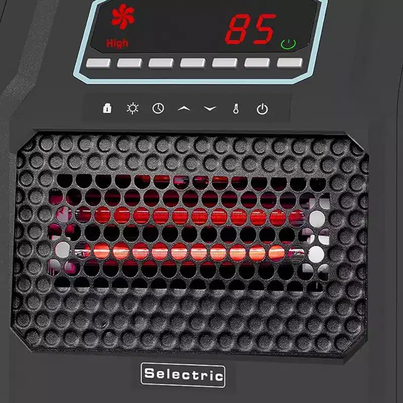 Chauffage d'appoint électrique rayonnant filaire portatif VOLTORB avec 3 réglages de chaleur, noir