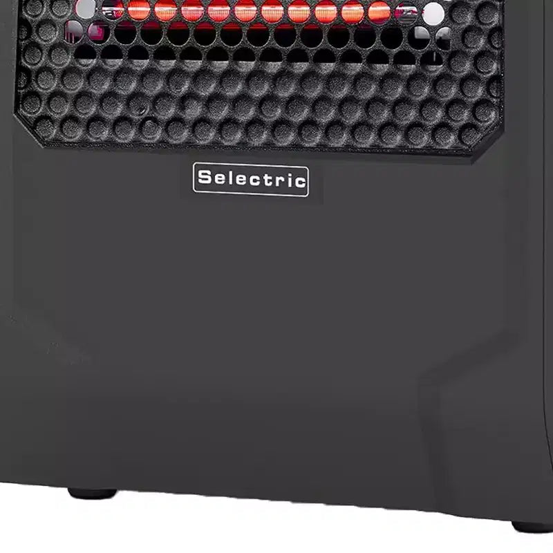 Chauffage d'appoint électrique rayonnant filaire portatif VOLTORB avec 3 réglages de chaleur, noir