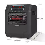 Chauffage d'appoint électrique rayonnant filaire portatif VOLTORB avec 3 réglages de chaleur, noir