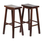 Tabourets de bar PJ Wood classiques avec siège en selle, 73,6 cm de hauteur, noyer (lot de 8)