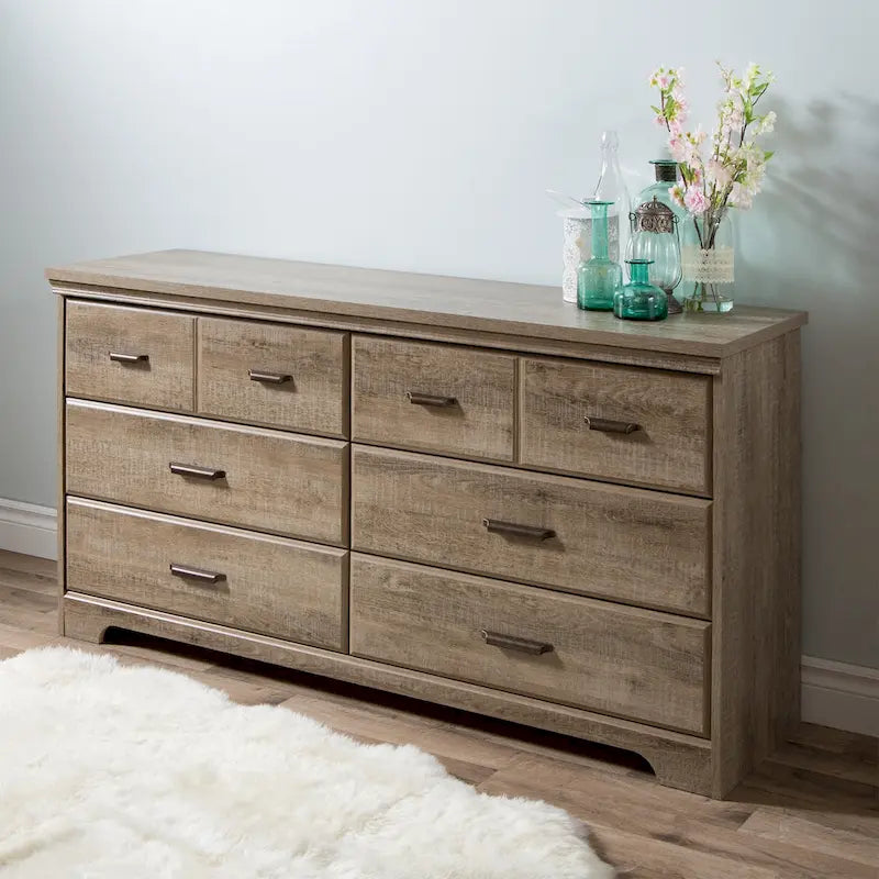 Commode double à 6 tiroirs Versa Country Cottage