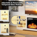 Meuble TV cheminée Bossin 58" avec foyer électrique 18", centre de divertissement moderne pour téléviseurs 65", console TV