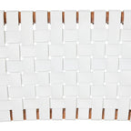 Chaises de salle à manger tressées faites à la main en cuir avec cadre en bois de teck - Lot de 2 Marron, Blanc ou Noir - Roche River Decor
