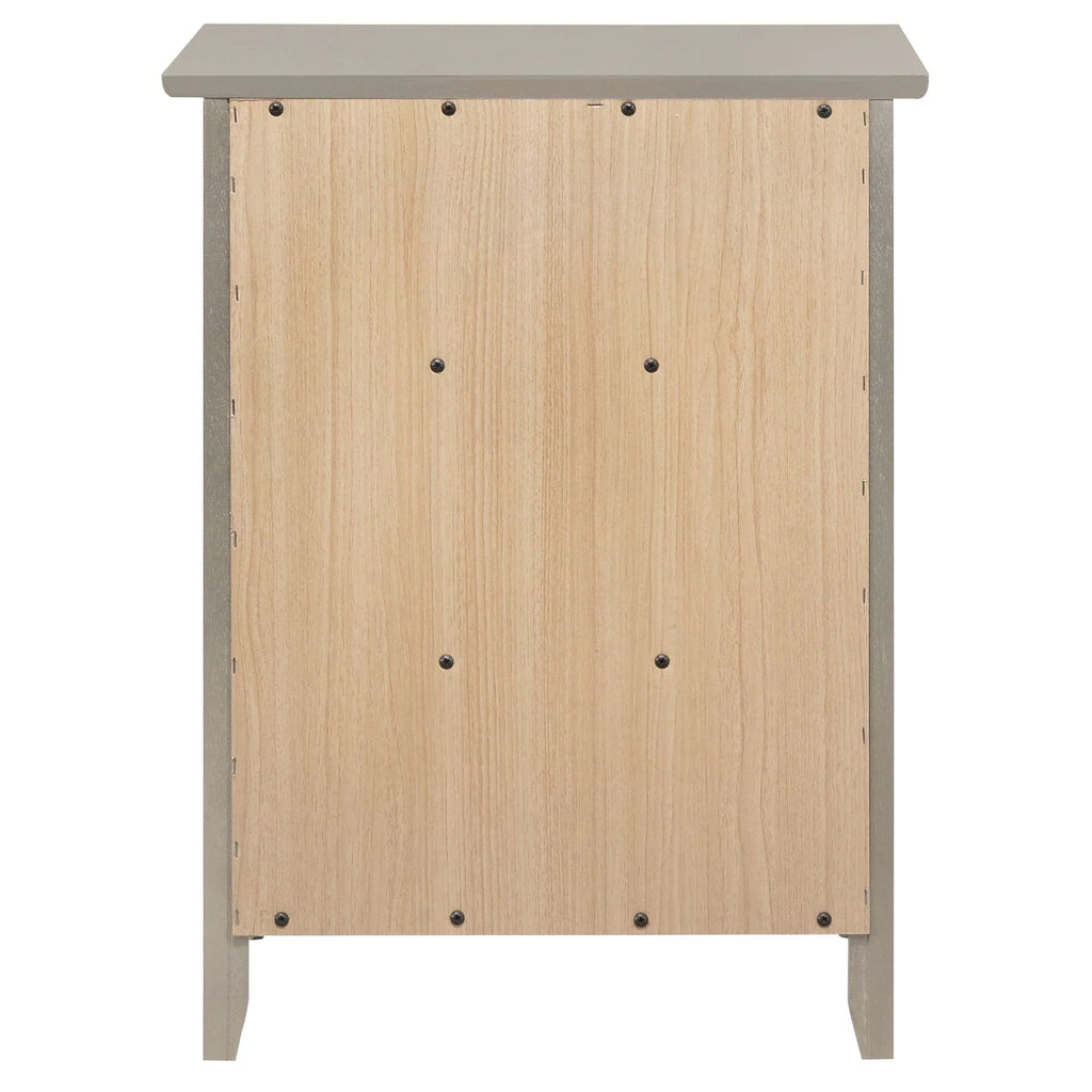 Table de chevet Daniel de style transitionnel en bois, à 3 tiroirs