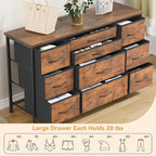 Commode de chambre avec 10 grands tiroirs pour téléviseur de 55 pouces – 55 pouces