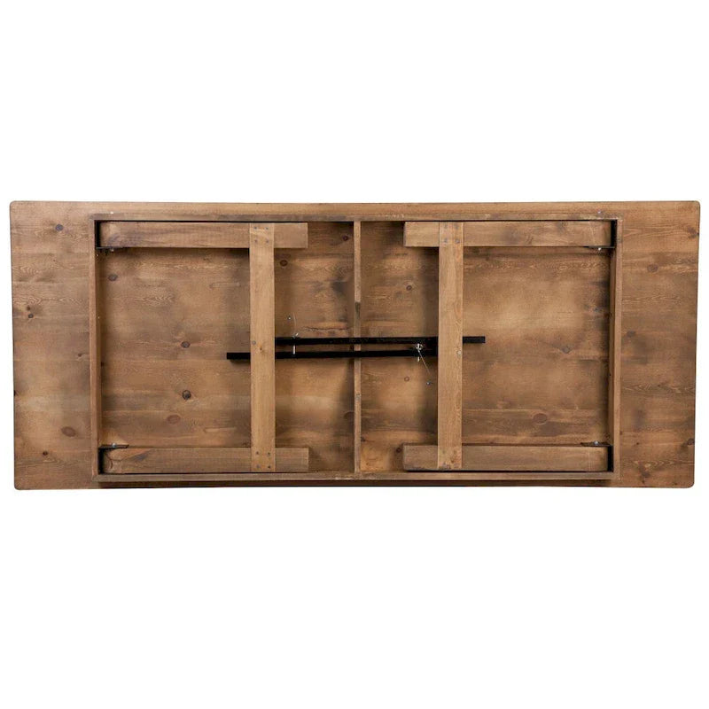 Ensemble de 10 chaises à dossier croisé et coussins avec table de ferme pliante rustique 8 x 40