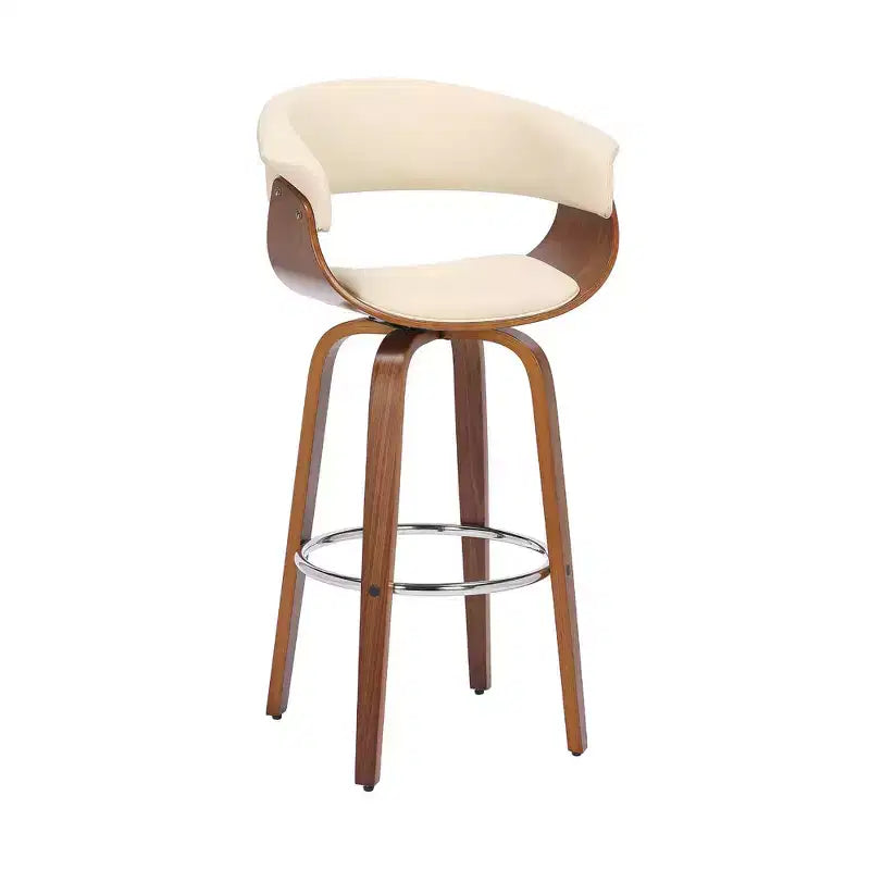 30" Julyssa Swivel Faux Leather Wood Counter Height Barstool - Armen Living