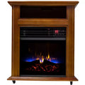 Comfort Glow Electric Quartz Mobile Fireplace Indoor Heater With 3 Energy-Efficient Quartz Heating Elements