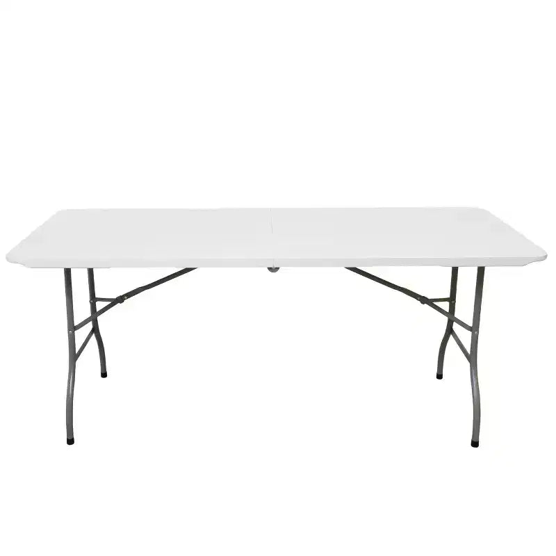 Table pliante en plastique blanc Elama de 6 pieds