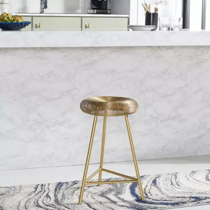 Tabouret de comptoir contemporain tissé Addison Wire - FOX4517 - Doré - Safavieh Couture