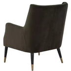 Fauteuil en velours Sicily - KNT7060A - Gris-vert/Laiton antique - Safavieh Couture
