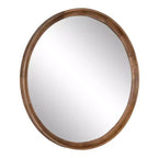Kate and Laurel Hatherleigh Round Wood Wall Mirror