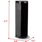 Radiateur soufflant en céramique BLACK+DECKER avec thermostat, utilisation verticale ou horizontale, 3 réglages de chaleur et ventilateur seul, fonction d'oscillation, BHVHC15, noir