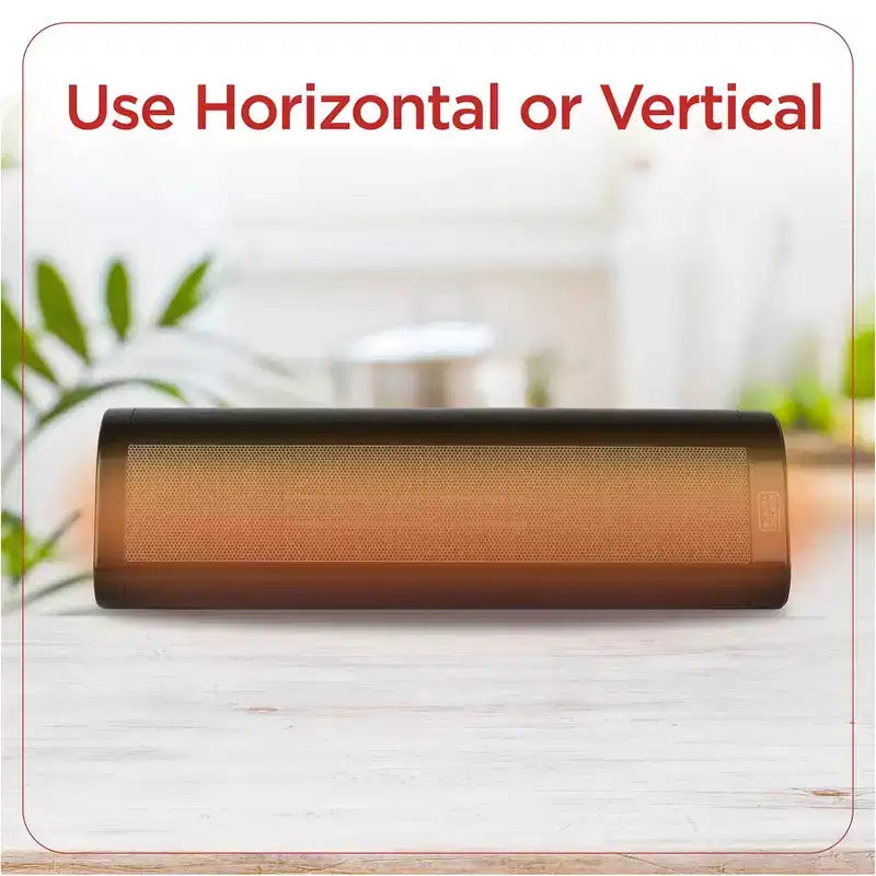 Radiateur soufflant en céramique BLACK+DECKER avec thermostat, utilisation verticale ou horizontale, 3 réglages de chaleur et ventilateur seul, fonction d'oscillation, BHVHC15, noir