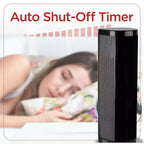 Radiateur soufflant en céramique BLACK+DECKER avec thermostat, utilisation verticale ou horizontale, 3 réglages de chaleur et ventilateur seul, fonction d'oscillation, BHVHC15, noir