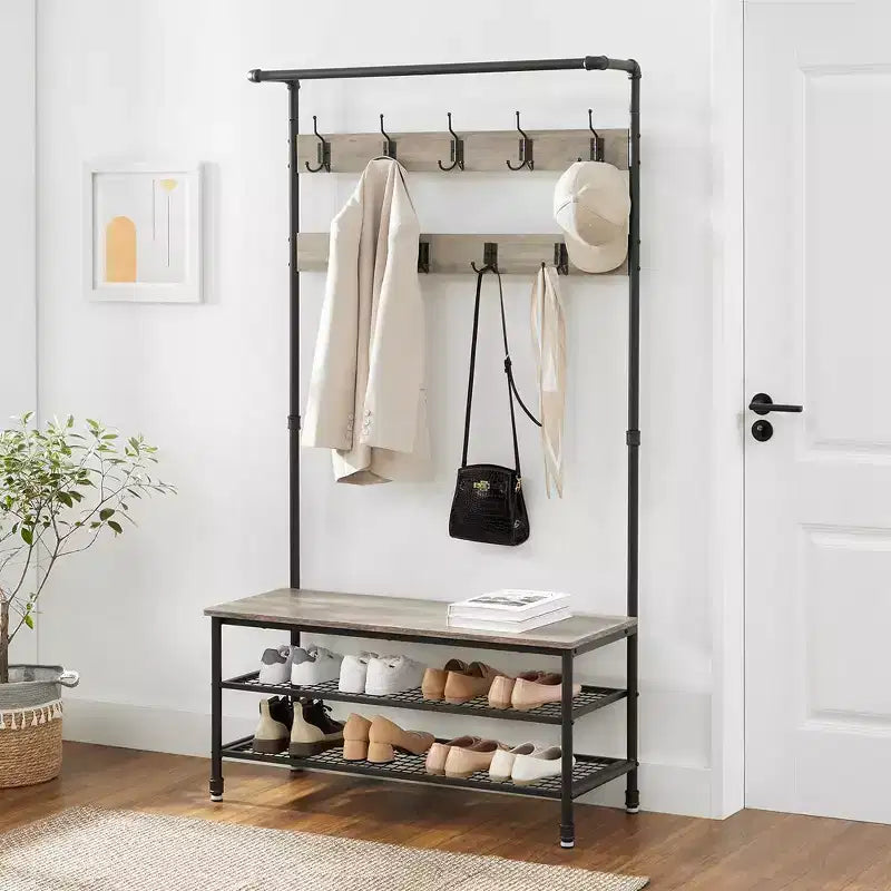 Porte-manteau d'entrée et banc de rangement Vasagle 3-en-1