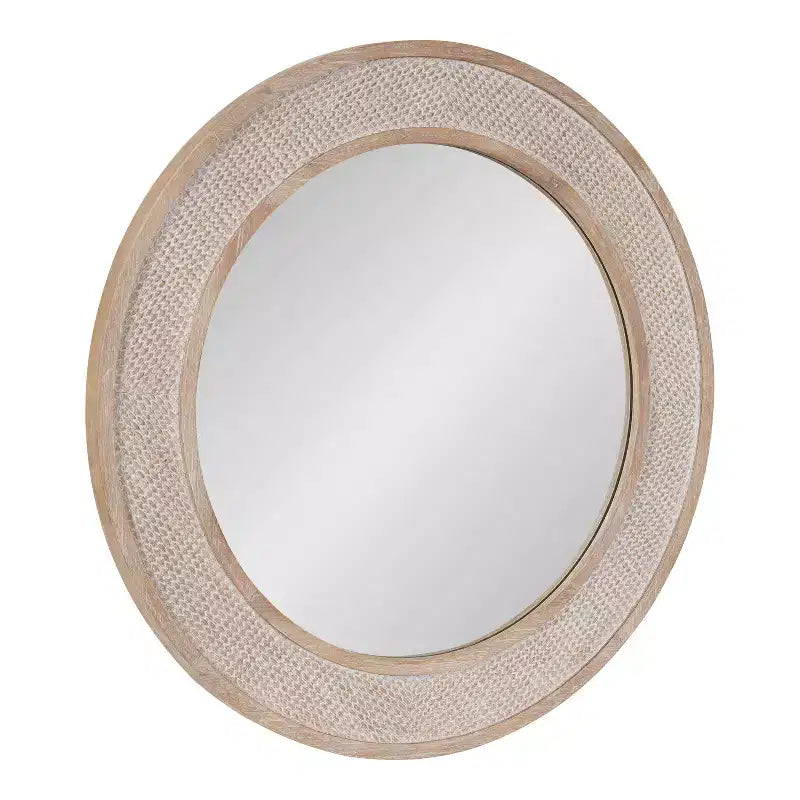 Kate and Laurel Cannondale Round Wood Round Mirror, 28 Diameter, Natural