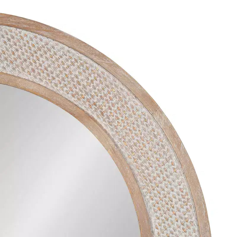 Miroir rond en bois Kate et Laurel Cannondale, diamètre 28, naturel